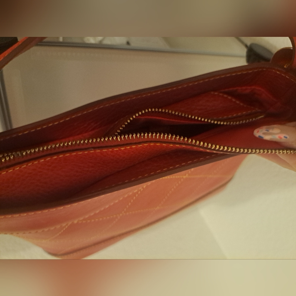 Dooney & Bourke Red Quilted Leather Shoulder Bag - Picture 9 of 13